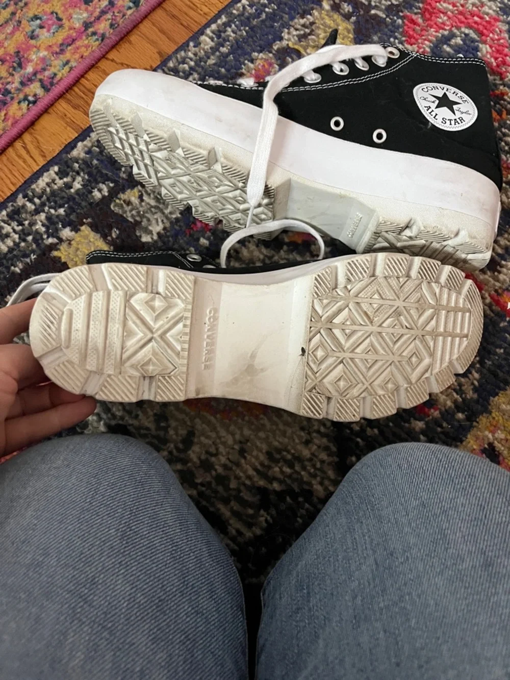 Converse Black and White Platform Shoes - Picture 7 of 8